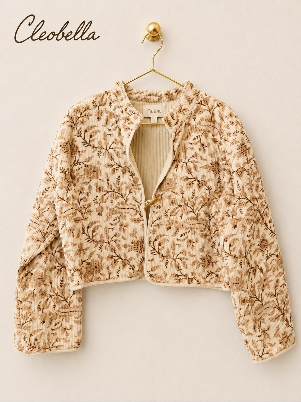 Cleobella Floral Corduroy Quilted Jacket – Size Small